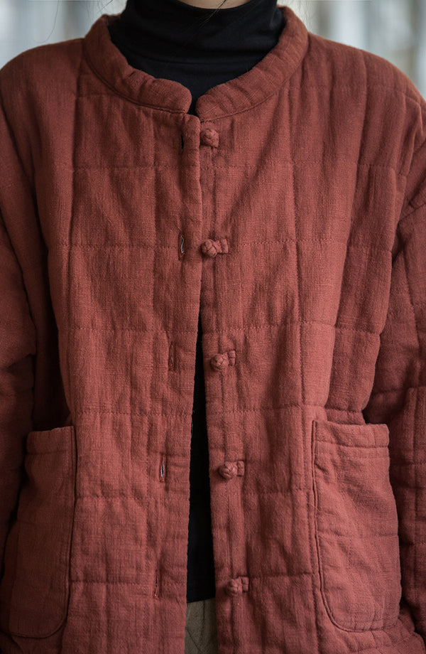 Manteau court rembourré en coton pour femme
