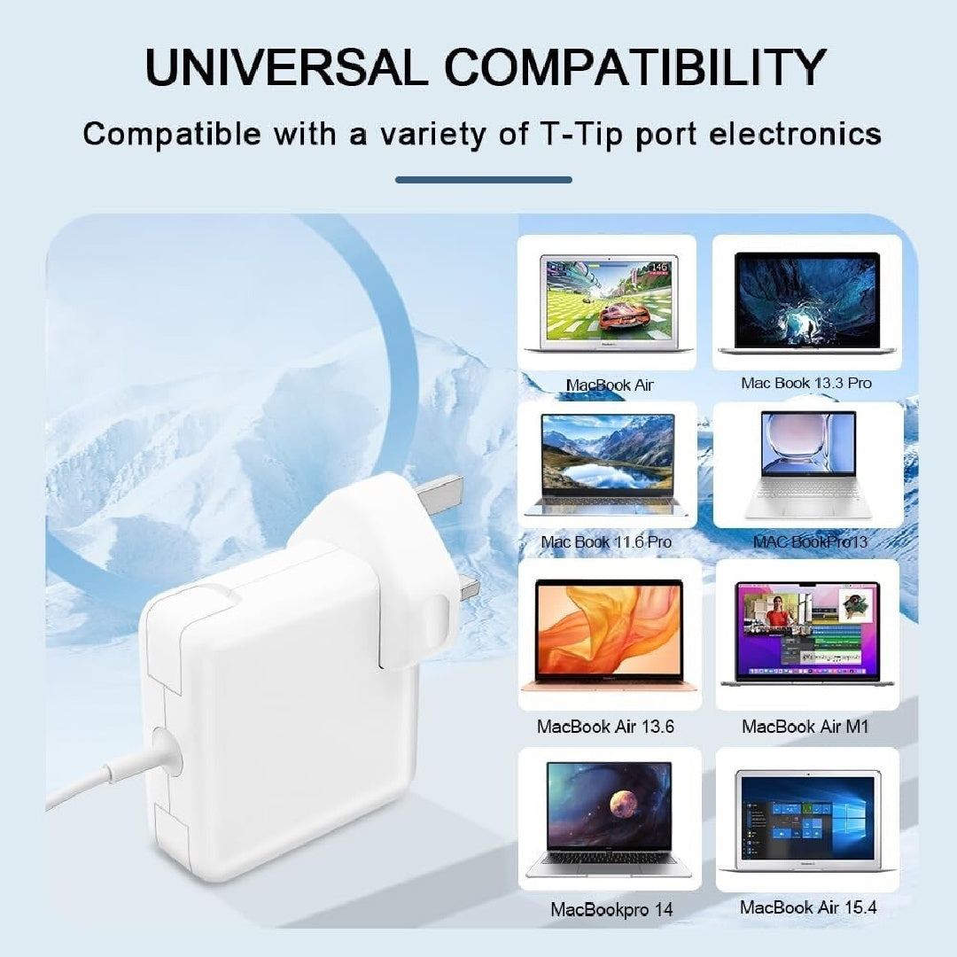 Power Cable Adapter Charger For MacBook Air 11-13-60W, MagSafe 2, T-Tip