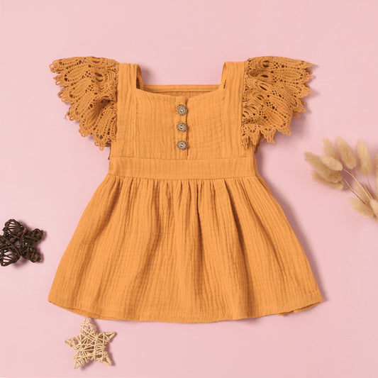 Kids Solid Color Sleeveless Dress