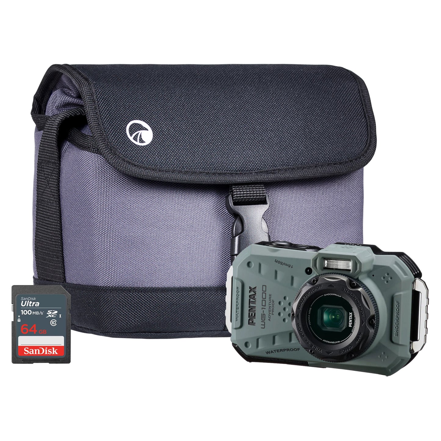 Pentax WG-1000 16MP 4x Zoom Tough Compact Camera - Olive