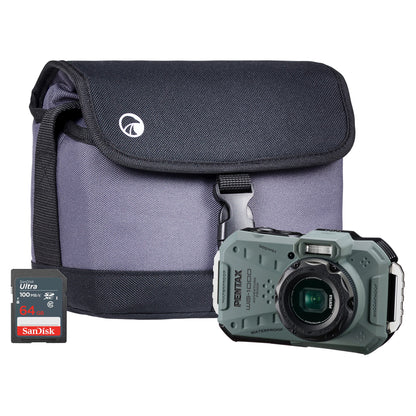 Pentax WG-1000 16MP 4x Zoom Tough Compact Camera - Olive