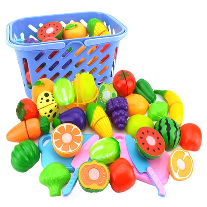 Children's Simulation Kitchen Vegetables And Fruits Plastic Toys Suit