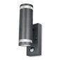 4lite Marinus GU10 Bi-Directional Outdoor Wall Light with PIR - Anthracite