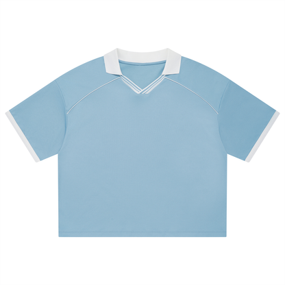 Unisex Collared Piping Boxy Soccer Jersey