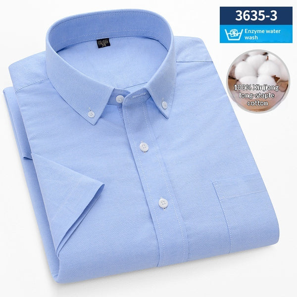 Men's Cotton Plaid Oxford Stripe Shirt