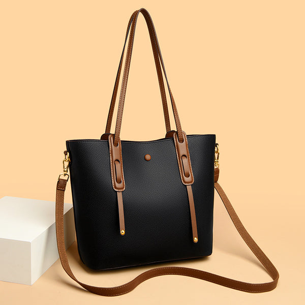 PU Leather Commuter Tote Bag