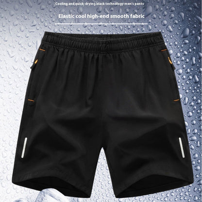Shorts de sport et de loisirs amples pour hommes grandes tailles, en soie glacée
