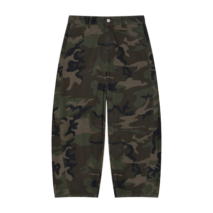Men's Camo Barrel Leg Cargo Pants 200GSM
