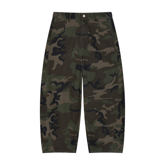 Men's Camo Barrel Leg Cargo Pants 200GSM