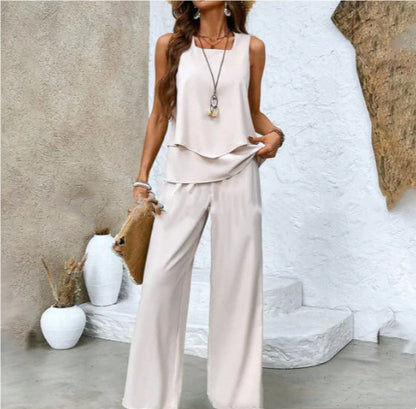 Womens Sleeveless Vest And Pants suits