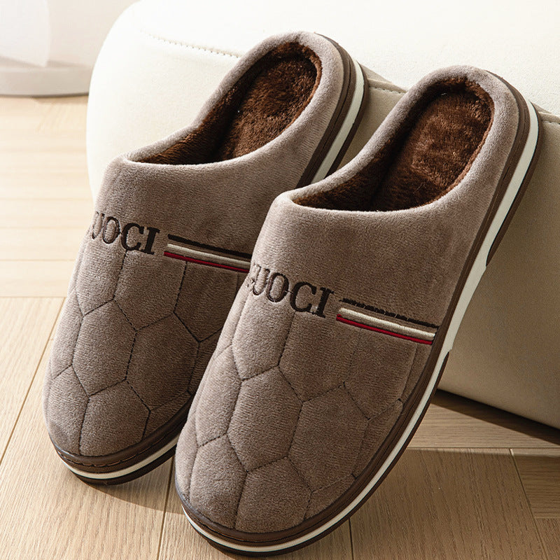 Pantoufles en coton pour hommes Grande taille Plateforme chaude pour la maison