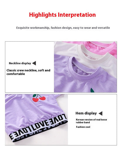 Summer Girl Short Sleeve Blouse And Pants