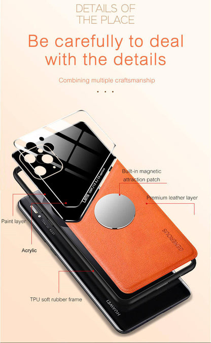 Acrylic + PU Leather Black Case - For iPhone 12 / 12 Pro Case