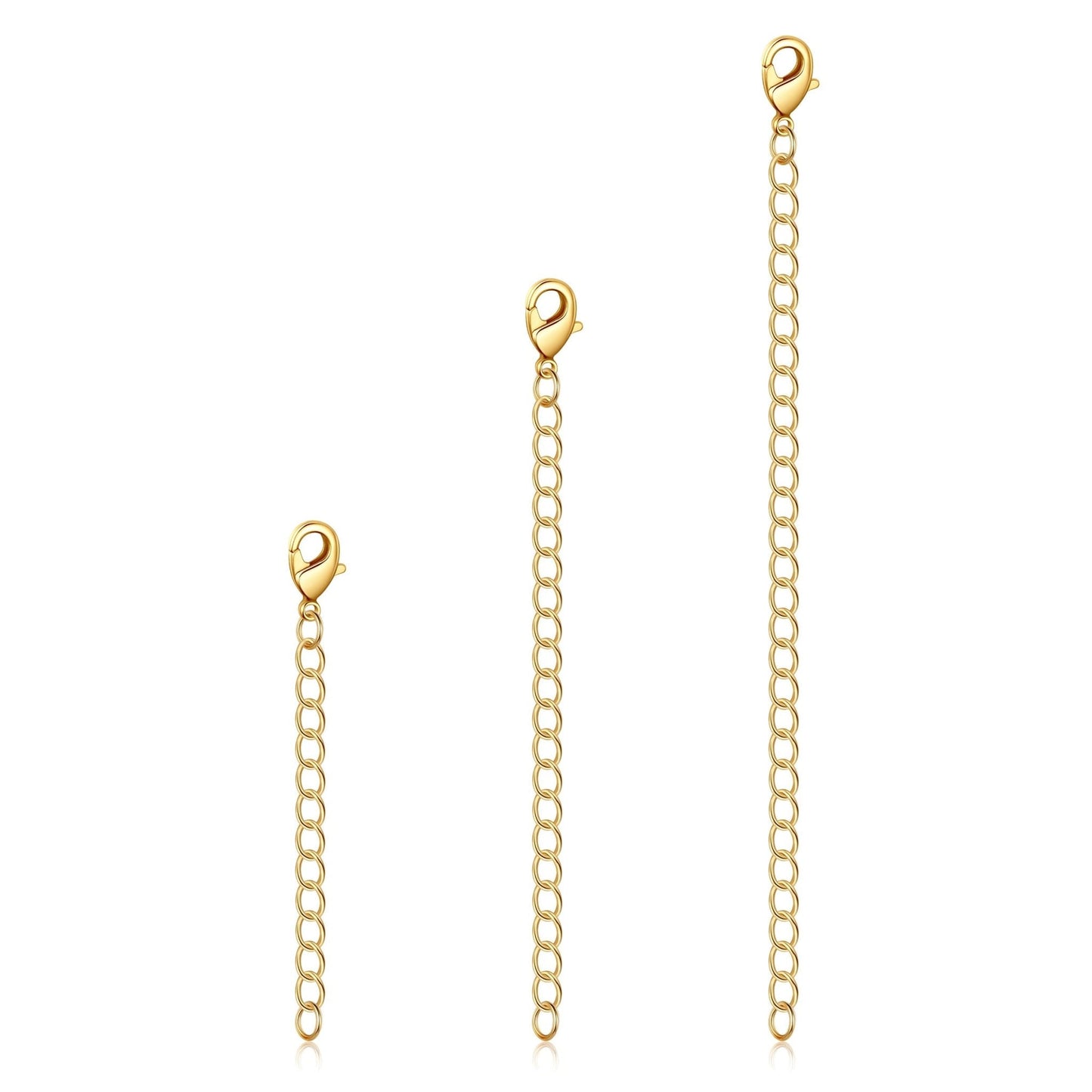 3 Pack of 2" 3" 4" Inch Necklace Chain Extender