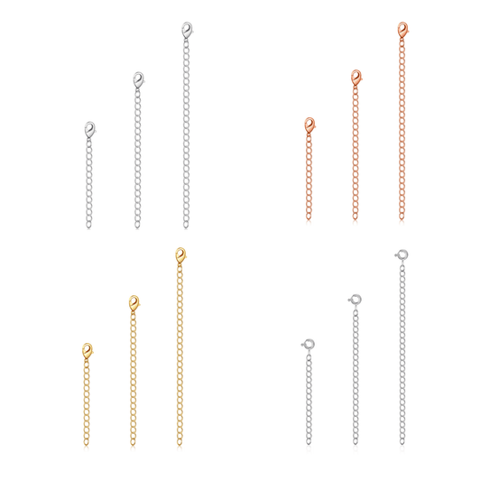 3 Pack of 2" 3" 4" Inch Necklace Chain Extender