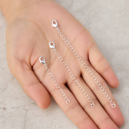 3 Pack of 2" 3" 4" Inch Silver Plated Necklace Chain Extenders