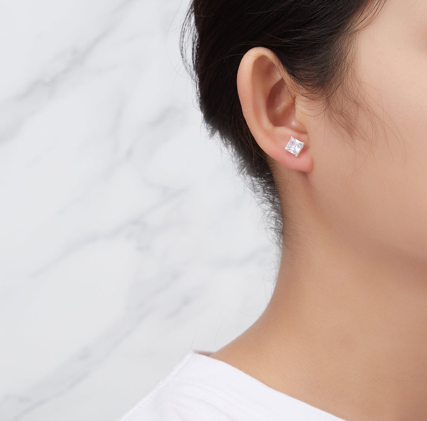 3 Pairs of Sterling Silver Shaped Earrings Created with Zircondia® Crystals