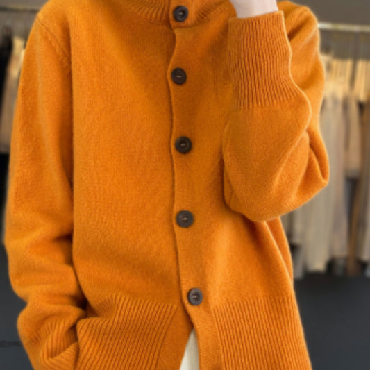 Turtleneck Wool Women's Cardigan Sweater