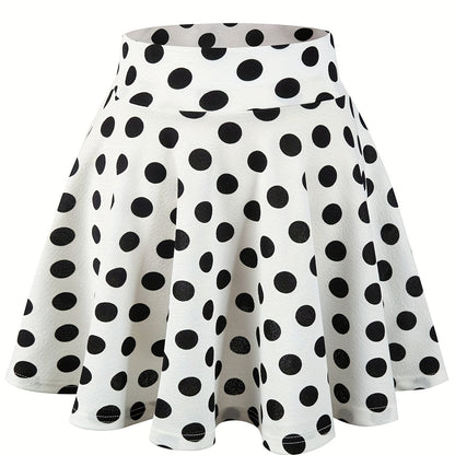 Jupes patineuses Kpop à pois, mini-jupes polyvalentes décontractées à volants coupe trapèze, vêtements pour femmes