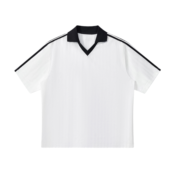 Contrast Collar Striped Soccer Jersey