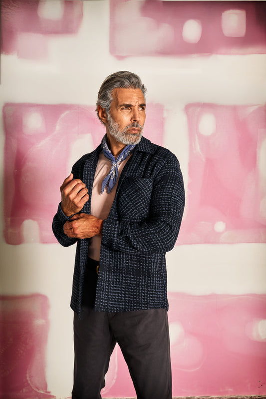 Bart Overshirt - Navy Blue Check