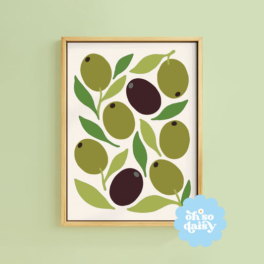 ABSTRACT OLIVE PRINT