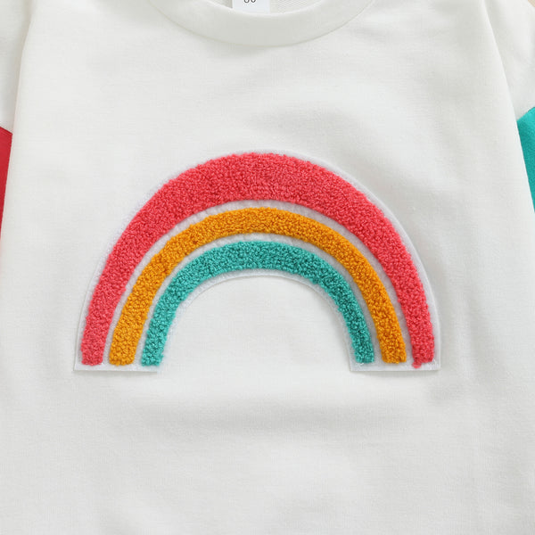 Children's Rainbow Contrast Panel Long Sleeve T-Shirt