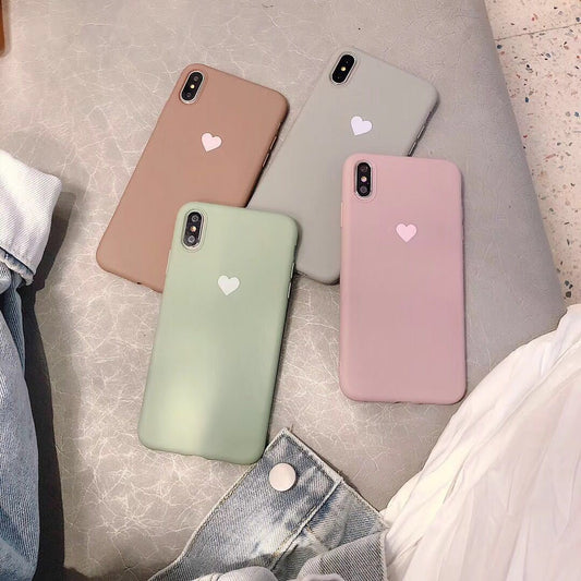 Love solid color phone case