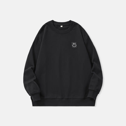 Men's Black Embroidered Crew Neck Sweatshirt