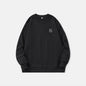 Men's Black Embroidered Crew Neck Sweatshirt