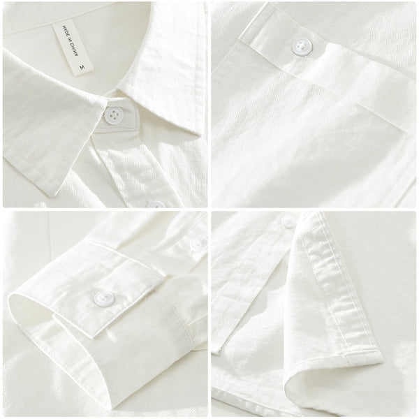 Cotton Simple Long Sleeve Shirt