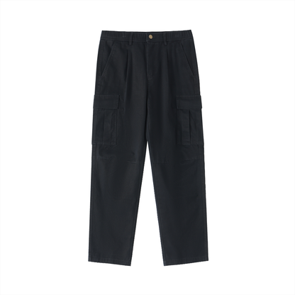 Cotton Elastic-Waist Cargo Pants 300GSM