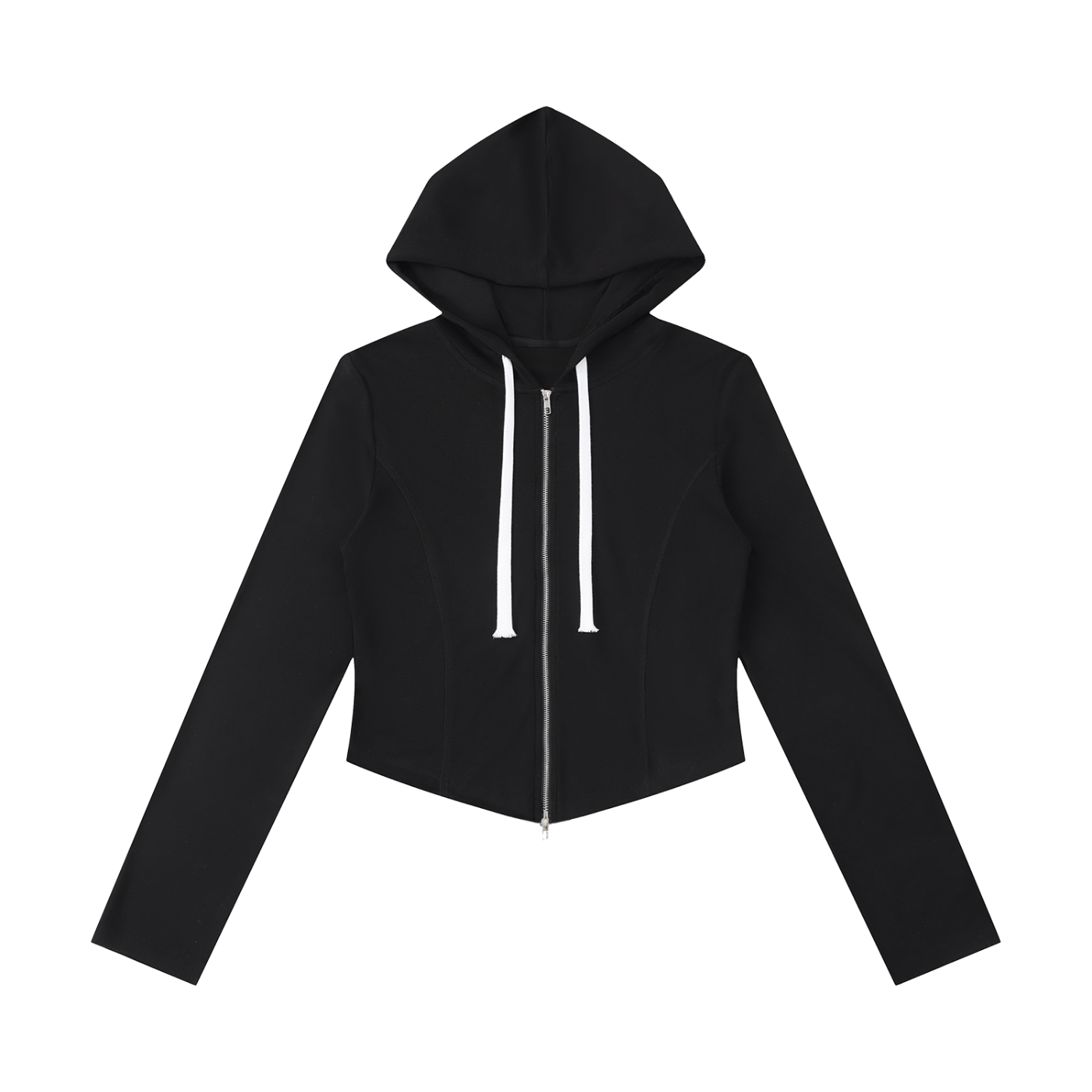 Women's Slim Cropped Full Zip Hoodie 260GSM