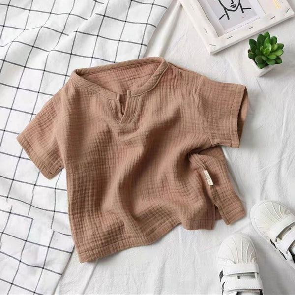 Boys Cotton Short Sleeve Blouse