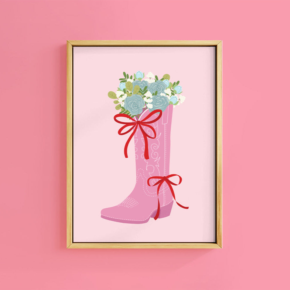 BOW COWBOY BOOTS PRINT