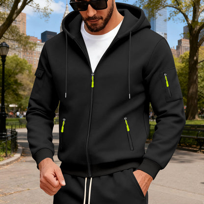 Men's full zip loose hoodies