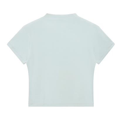 Womens Slim Fit Mock Neck T-Shirt