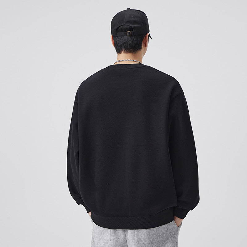 Men's Black Warm Thickened Sweatshirt Jacket