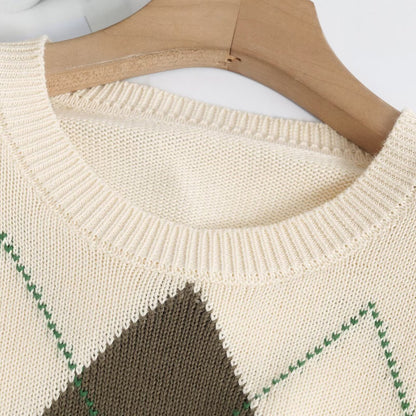 Style Round Neck Long Sleeve Knit Sweater for Women