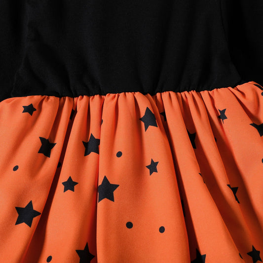 Girls Halloween Long Sleeve Mesh Dress