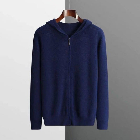 Men's Zipper Hooded Sweater Cardigan