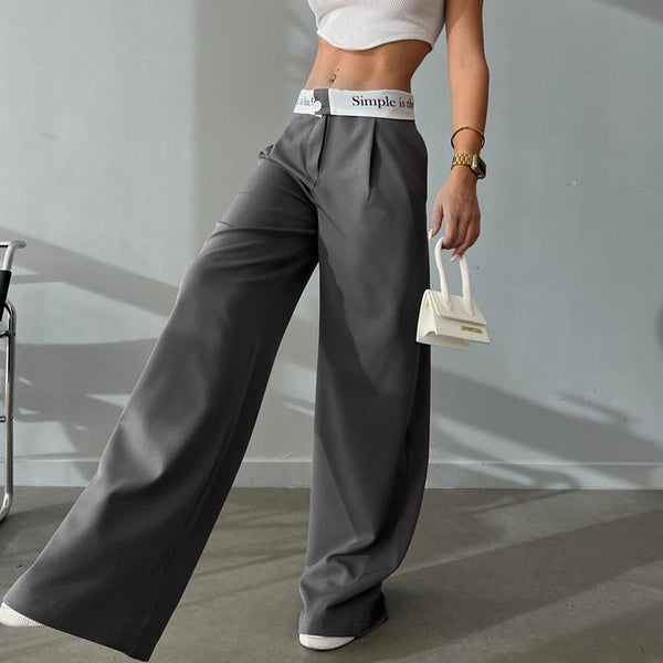 Knitted High Waist Loose Trousers