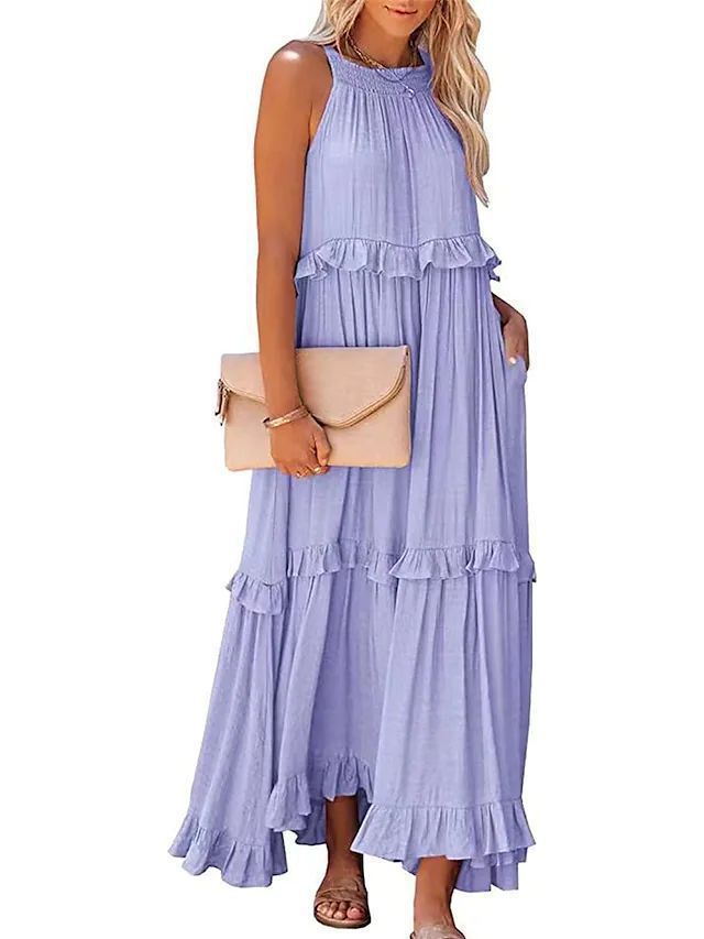Womens Halter Neck Long Dresses