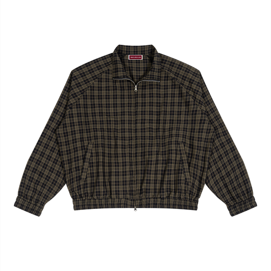 Unisex Plaid Full-Zip Track Jacket 130GSM