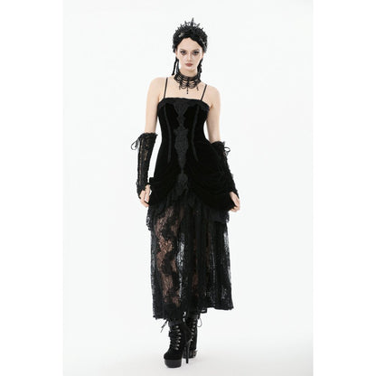 Robe longue en velours et dentelle « Vampiress Royal » Dark in Love