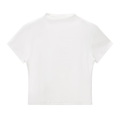 Womens Slim Fit Mock Neck T-Shirt