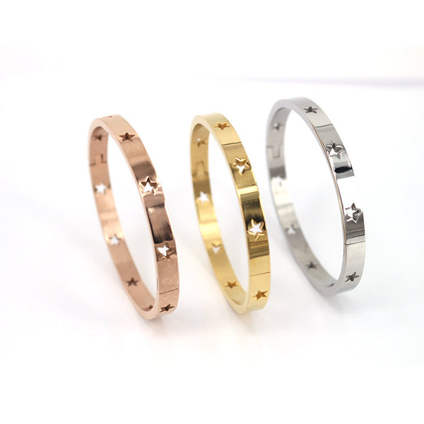 Simple Stainless Steel Hollow XINGX Bracelet - Stuffs & Savers