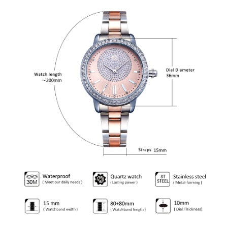 Shengke Bracelet Montre à quartz femme