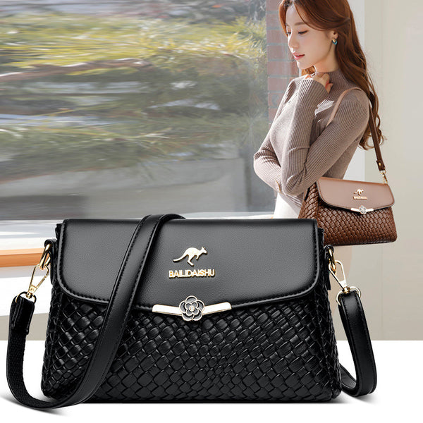 Plaid PU Leather Crossbody Bag