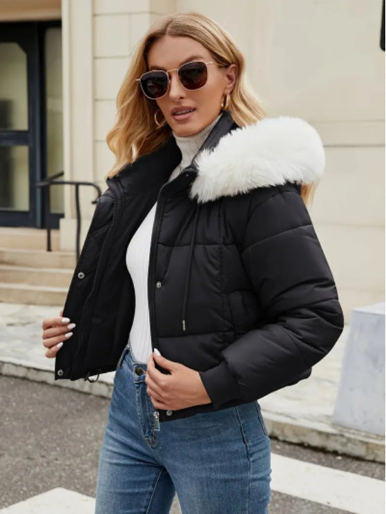 Women's Puffer Jacket With Faux